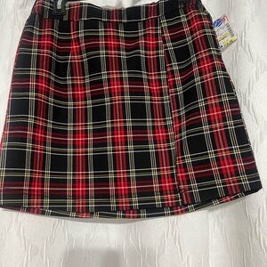 Plaid Red and Black Women's Skirt
